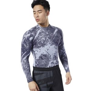 Reebok Combat Jacquard Rash Guard Sweatshirt Herren - HellBlau - DE 128-EOS